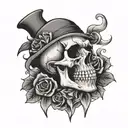 Skeleton crying tattoo design idea