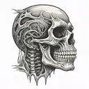 Skeleton crying tattoo design idea
