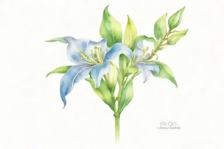 lily of the valleys, lilacs  tattoo design idea