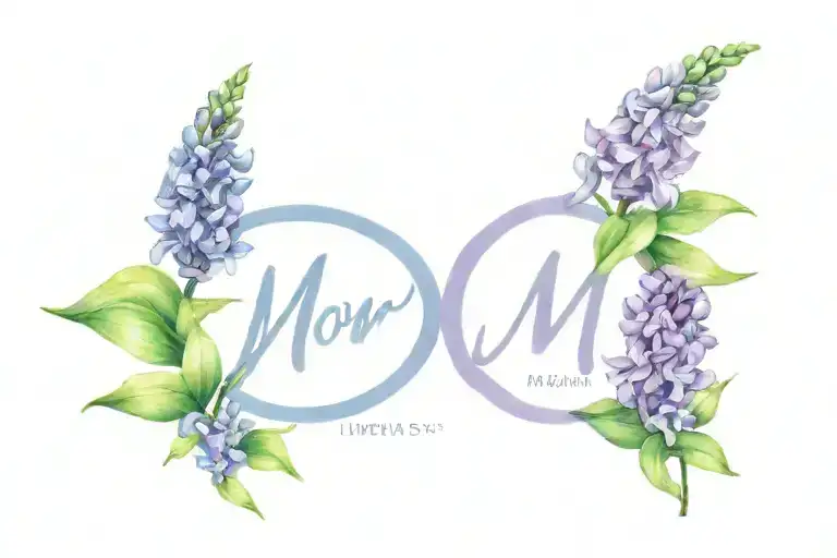 lily of the valleys, lilacs, love mom  tattoo design idea