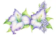 lily of the valleys, lilacs, love mom  tattoo design idea