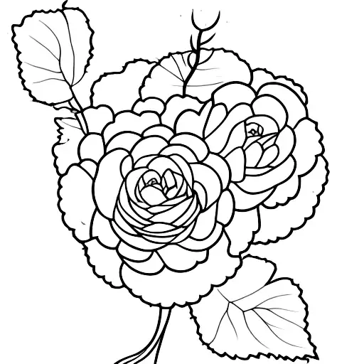 moss rose with long stem for spine tattoo design idea