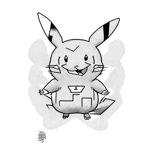 pikachu disfrazado de doraemon  tattoo design idea