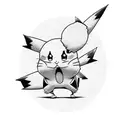 pikachu y doraemon fusion tattoo design idea