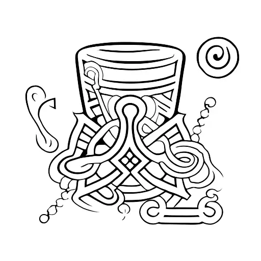 Lucky charms and symbols tattoo design idea