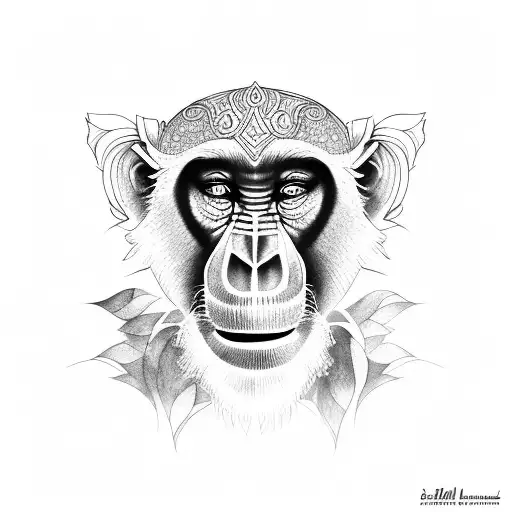 mandrill tattoo design idea
