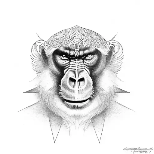 mandrill tattoo design idea