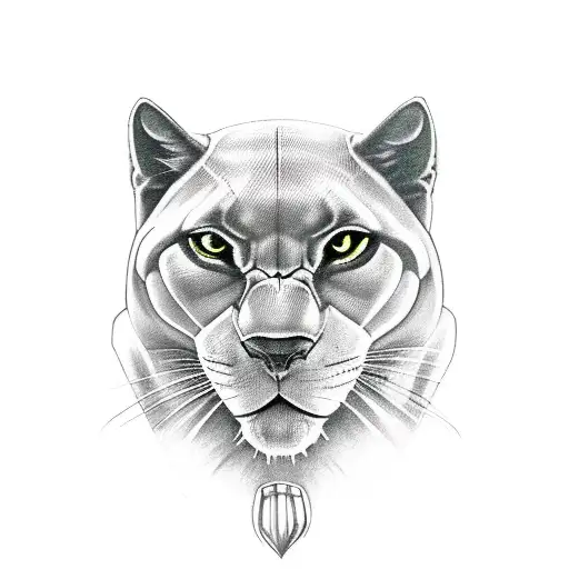 black panther with green eyes tattoo design idea