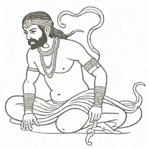 "If Sita is not seen I will come here on my own I will uproot Lanka or kill the rakshasas in battle and bring Ravana to your presence tattoo design idea