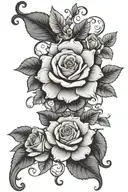 Elijah intertwined in roses an ivy vines tattoo design idea