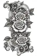 Elijah intertwined in roses an ivy vines tattoo design idea