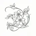 scorpio and libra flower bouquet tattoo design idea