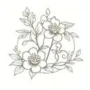 scorpio and libra flower bouquet tattoo design idea
