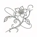 scorpio and libra flower bouquet tattoo design idea