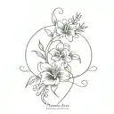 scorpio and libra flower bouquet tattoo design idea