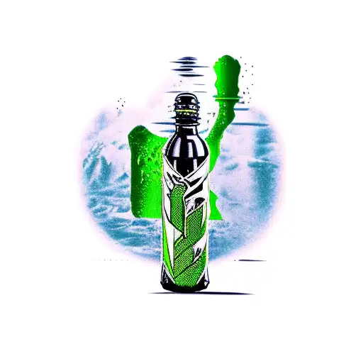 mountain dew bottle tattoo design idea