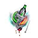 mountain dew bottle tattoo design idea