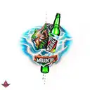 mountain dew bottle tattoo design idea