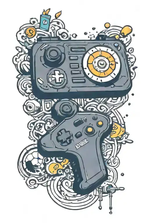 doodle tattoo including gaming logos and sports icons  tattoo design idea