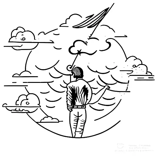 Icarus falling, simple  tattoo design idea