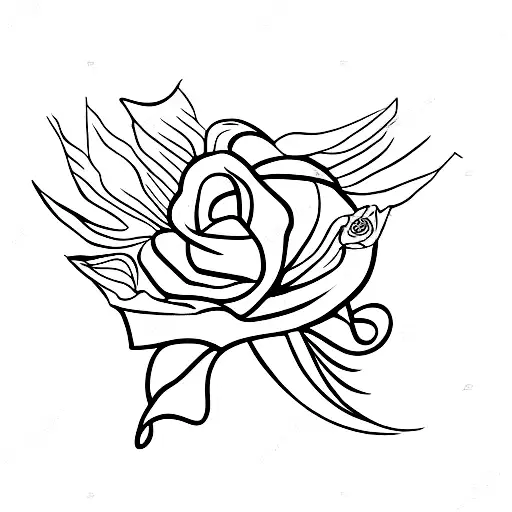 roman soldier holding a rose tattoo design idea