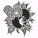 tribal sun tattoo design idea