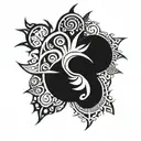 tribal sun tattoo design idea