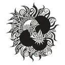 tribal sun tattoo design idea