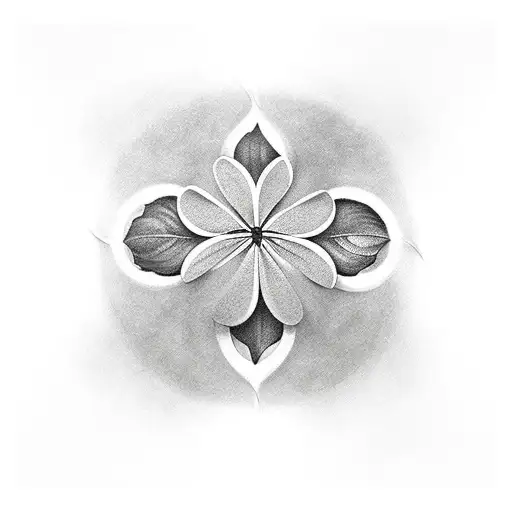 chest tattoo with four leaf clover with the name Sunee in it tattoo design idea