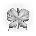 chest tattoo with four leaf clover with the name Sunee in it tattoo design idea