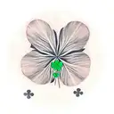 chest tattoo with four leaf clover with the name Sunee in it tattoo design idea