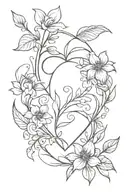 A tattoo design that represents a deep, unshakable love that was never returned, emotional scars, personal growth, and p tattoo design idea