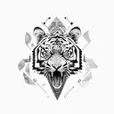 A tribal-inspired design featuring a tiger and a scorpion tattoo design idea