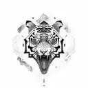 A tribal-inspired design featuring a tiger and a scorpion tattoo design idea