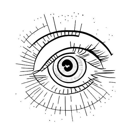 Eye without eyebrows tattoo design idea