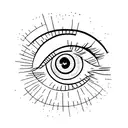 Eye without eyebrows tattoo design idea