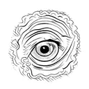 Eye without eyebrows tattoo design idea