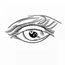 Eye without eyebrows tattoo design idea