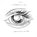 Eye without eyebrows and lashes tattoo design idea