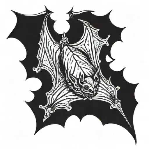 bat hanging upside tattoo design idea