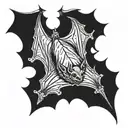 bat hanging upside tattoo design idea