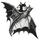 bat hanging upside tattoo design idea