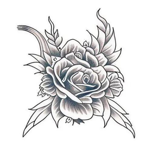 cobra com flores tattoo design idea