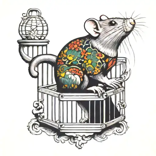 rat in a cage tattoo tattoo design idea