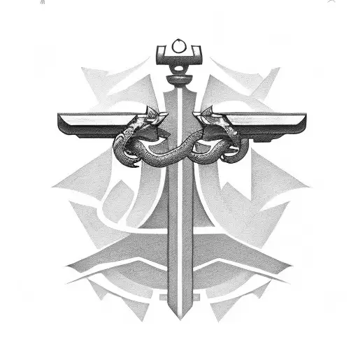 Security-themed tattoo incorporating religious symbolism tattoo design idea