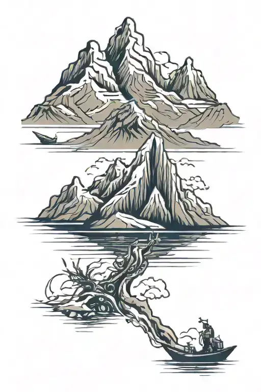 navy seal mountain peaks tattoo design idea
