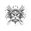 swimer with storm cloud with lighting in the back tattoo design idea