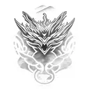 swimer with storm cloud with lighting in the back tattoo design idea