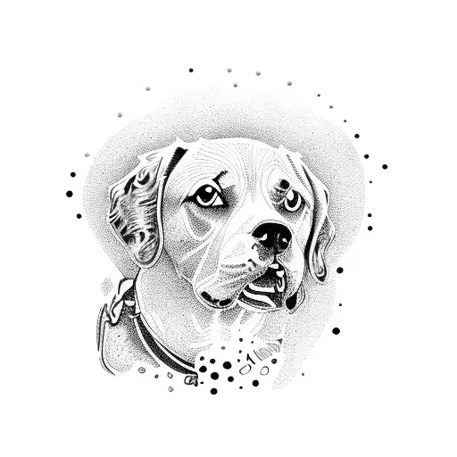 dog shaking hand  tattoo design idea