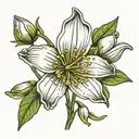 snowdrop Lilly Poppy daffodil bud wrapped tattoo design idea